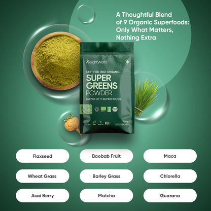 Organic Supergreens Powder With 9 Superfoods