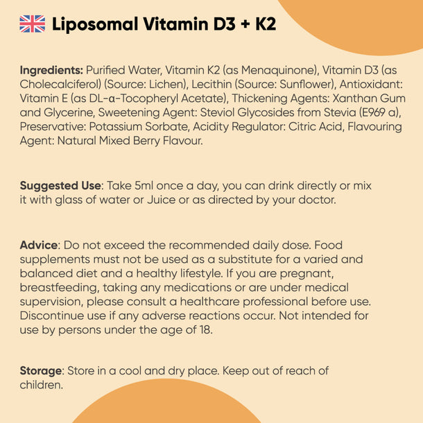 Liposomal Vitamin D3 + K2  Liquid