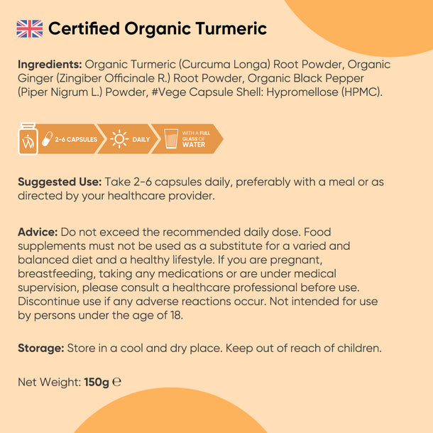 Organic Turmeric and Black Pepper with Ginger Capsules