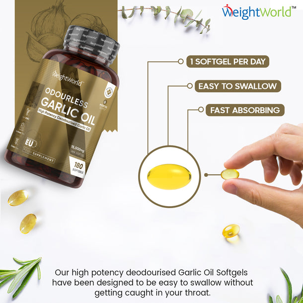 Odourless Garlic Oil Softgel Capsules