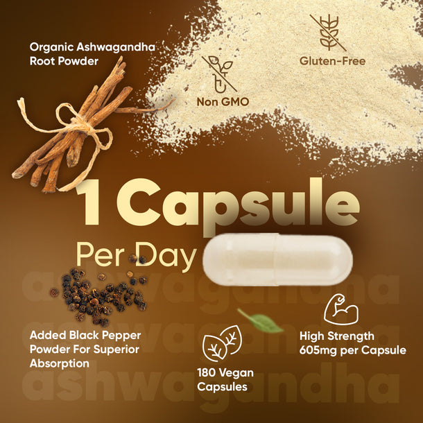 Organic Ashwagandha with Black Pepper Capsules