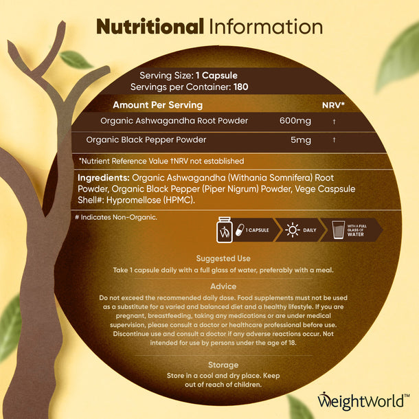 Organic Ashwagandha with Black Pepper Capsules