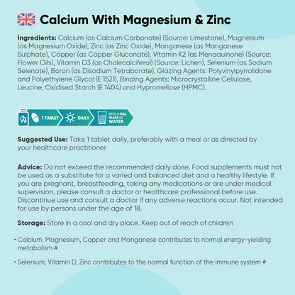 Calcium, Magnesium & Zinc With Vitamin D3