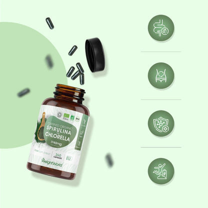 Organic Spirulina and Chlorella Capsules