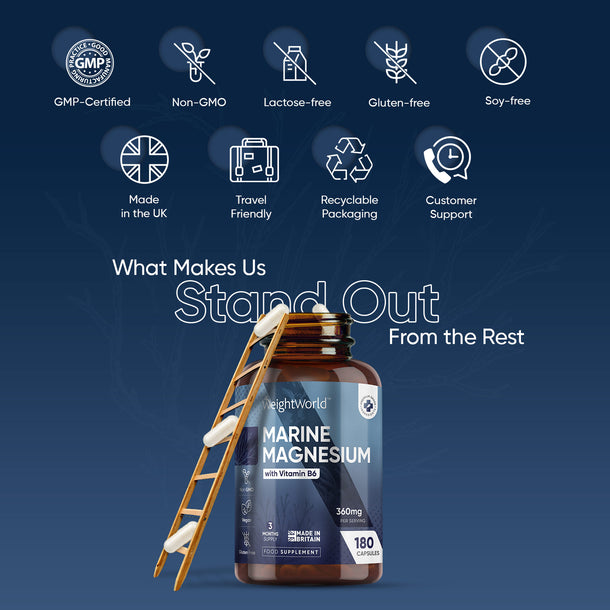 Marine Magnesium + Vitamin B6 Capsules