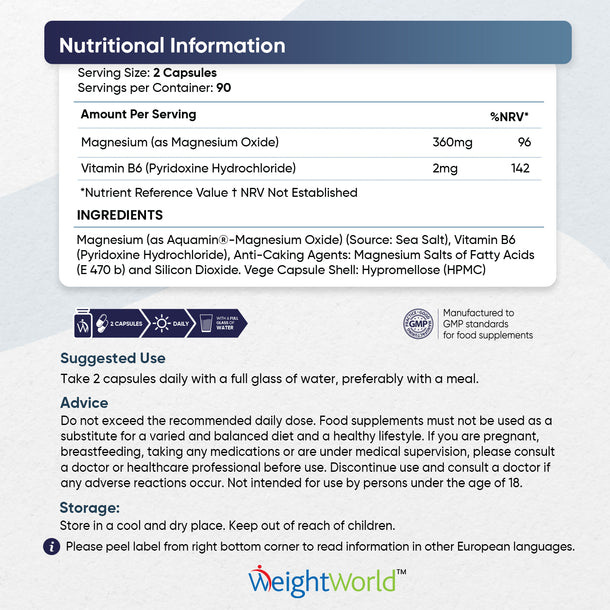 Marine Magnesium + Vitamin B6 Capsules