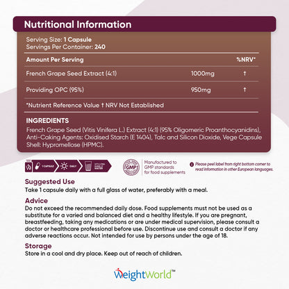 OPC (French Grape Seed Extract) Capsules