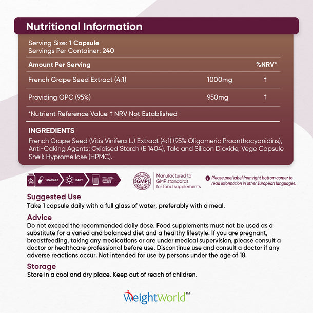 OPC (French Grape Seed Extract) Capsules