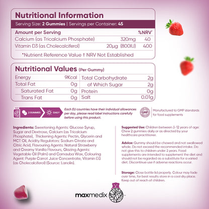 maxmedix Calcium & Vitamin D3 for Kids