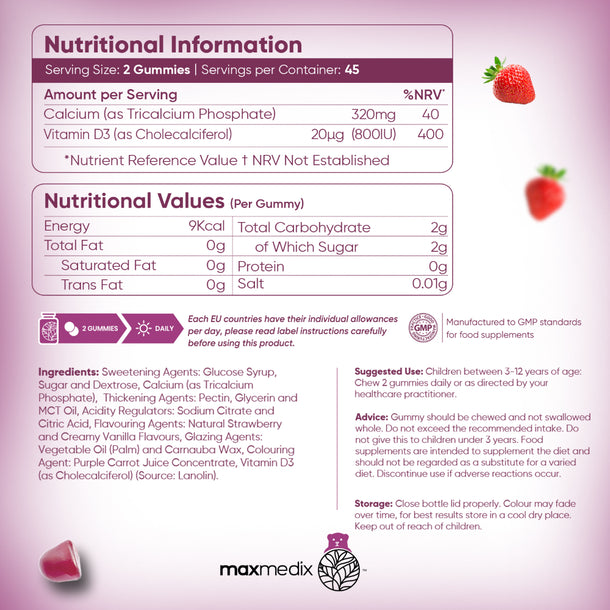 maxmedix Calcium & Vitamin D3 for Kids