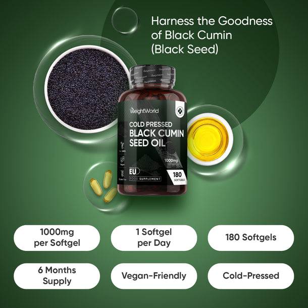 Cold Pressed Black Cumin Seed Oil Softgels
