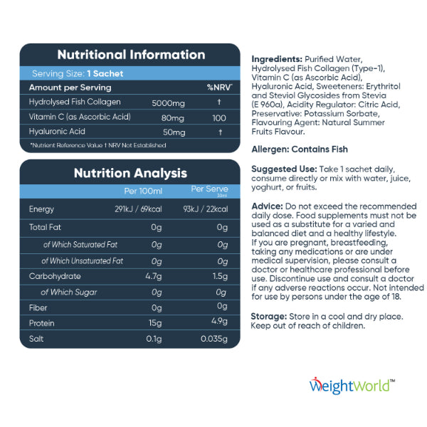 WeightWorld Marine Collagen Liquid Sachets