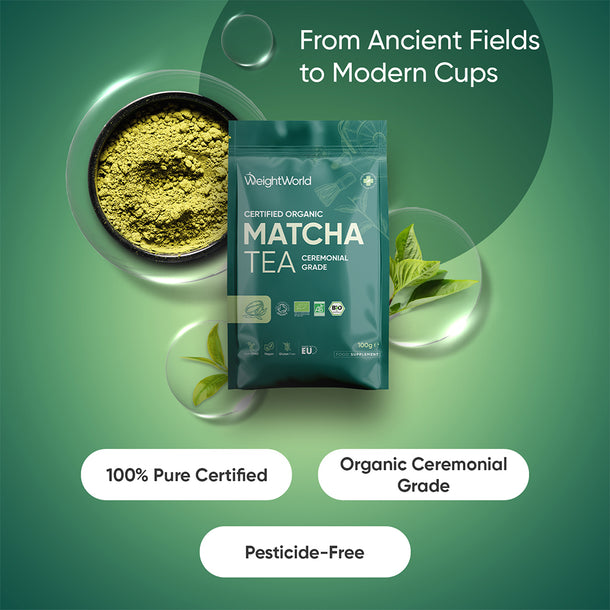 100% Organic Ceremonial-Grade Matcha Green Tea Powder