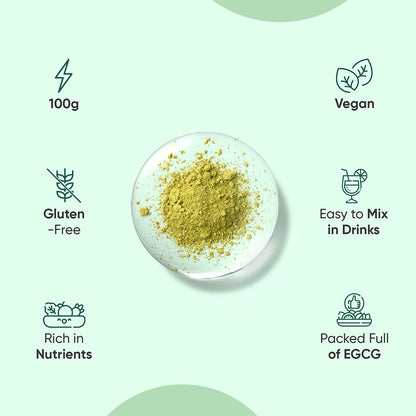 100% Organic Ceremonial-Grade Matcha Green Tea Powder